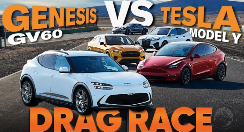 WATCH: Genesis GV60 Takes On Model Y Performance, Mach-E GT, BMW iX And A C7 Chevrolet Corvette On The Strip